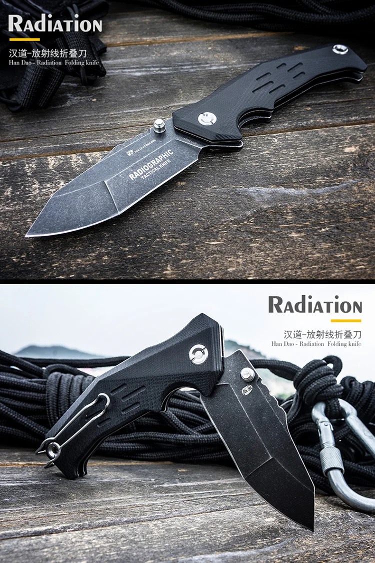 HX DOTDOORS Radiation tactical folding knife camping survival multi-function knife, outdoor survival high sharp EDC knife