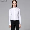 UsualYeah New 2018 Women Fashion Body Shirts Solid White Patchwork Lace Long sleeve Turn-down Collar Blouse blusas S-XXL SY0331 2