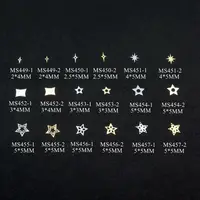 Approx. 1000pcs/bag Silver/Gold Star Cross-Star Double Star non-adhesive Soft Metal Sticker Nail Art Decoration Acrylic Deco 1