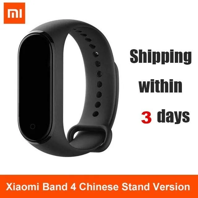 BLACK Xiaomi mi-браслет 4 Bluetooth 5,0, умный браслет, фитнес-трекер, браслет AMOLED с цветным экраном, AI, пульсометр mi Band 4 - Цвет: BLACK
