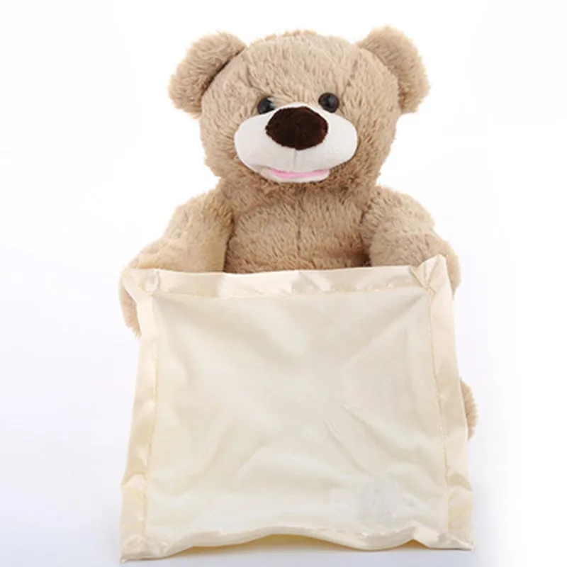 

Electric Peek-a-boo Bear Stuffed Toy Talking Friend Moving Plush Animal Creative Children Birthday Present L705