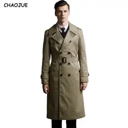 CHAOJUE очень длинное пальто Тренч мужские 2018 Slim Англия тренчи мужской большой Размеры 6XL бушлат джентльмена Топ куртки как подарок