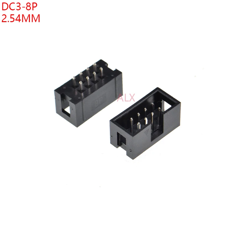 

10pcs dc3-8p 2.54MM pitch JTAG ISP MALE SOCKET straight idc box headers PCB CONNECTOR DOUBLE ROW 2x4PIN dc3 8 PIN 8P HEADER