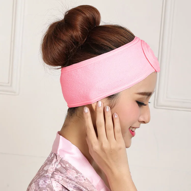 Новая мода мытье лица макияж спа Женщины Пот эластичные мягкие повязки для волос лента аксессуары для волос - Цвет: pink