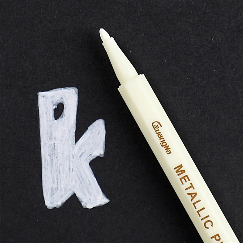 20 цветов металлическая Микрон ручка детальная маркировка металлический маркер для альбома черная бумага для рисования школьные товары для рукоделия белая краска ручка - Цвет: White
