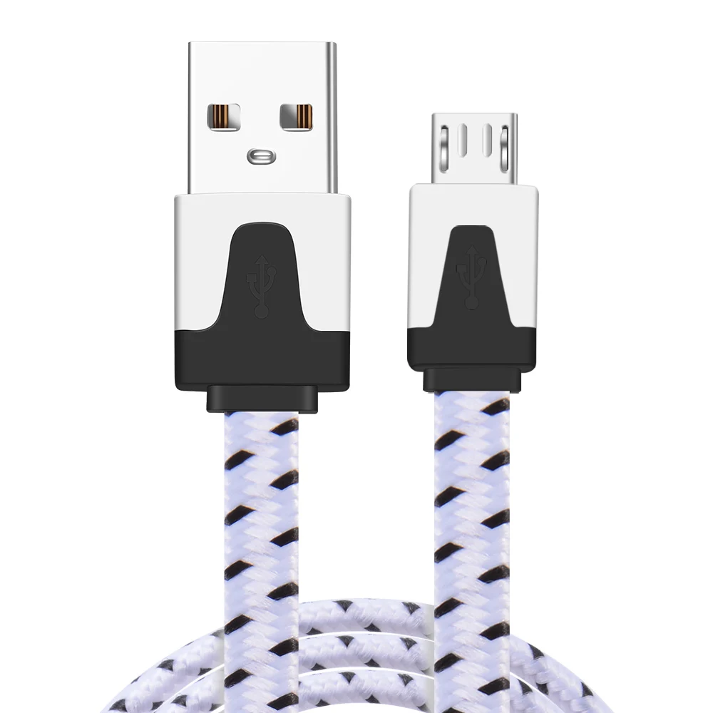 ROMICHW Micro USB кабель для быстрой зарядки USB кабель для передачи данных Android мобильный телефон usb зарядный шнур для samsung Xiaomi huawei нейлоновый кабель - Цвет: Black Micro USB