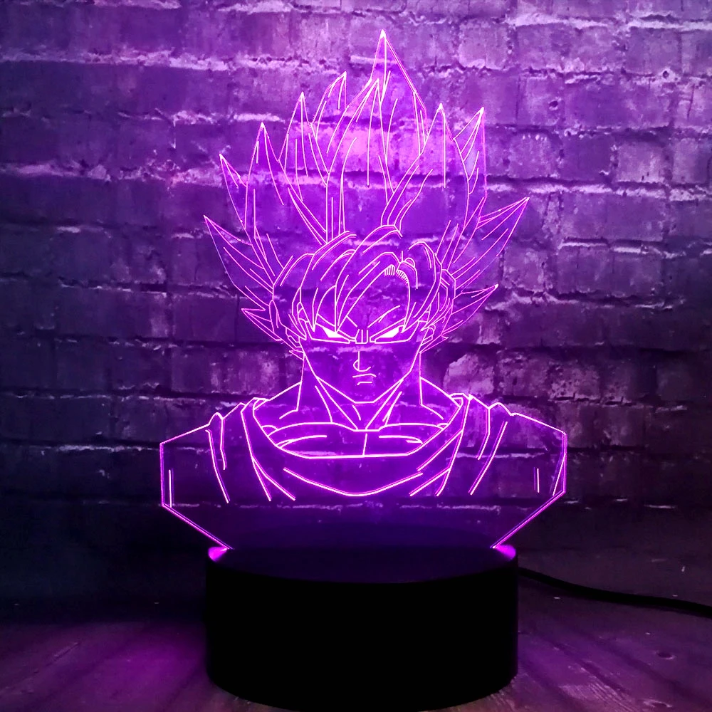 Супергерой Dragon Ball Сон Гоку 3D лампа Led ночник RGB подарки лампы на день рождения Мультяшные лампы фигурки детей игрушки