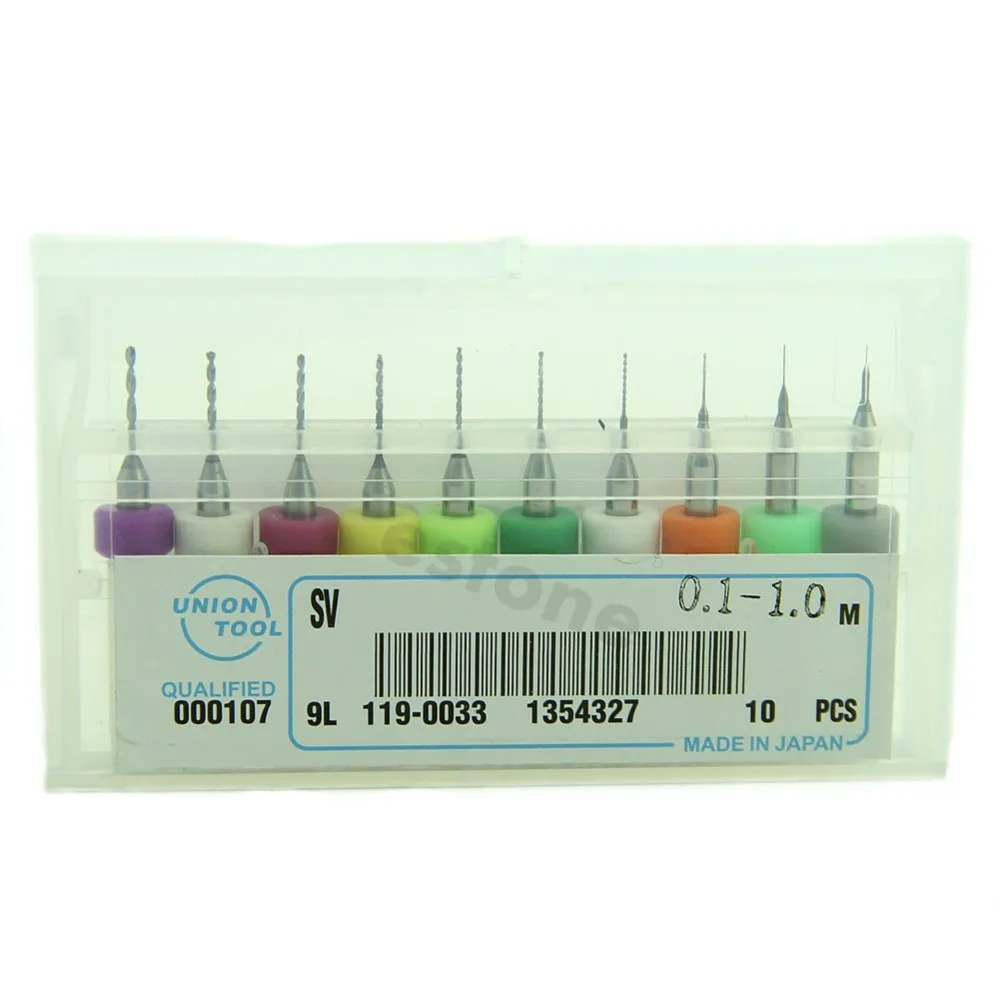 

DIY 10Pcs 0.1mm-1.0 mm PCB Print Circuit Board Carbide Micro Drill Bits Tool