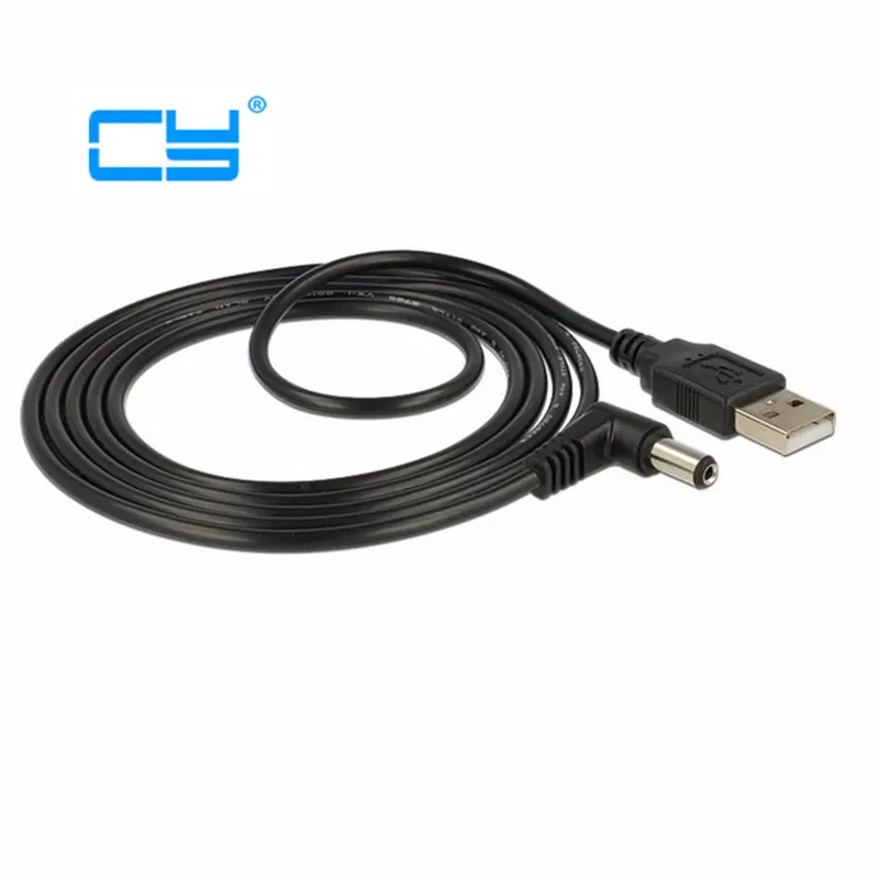 

USB 2.0 A Type Male to Right Angled 90 Degree 5.5 x 2.1mm DC 5V Power Plug Barrel Connector Charge 0.8m cable