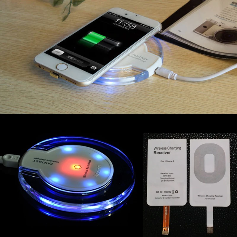 imágenes para Qi de Carga Inalámbrica Transmisor + Receptor Para el iphone de Apple 5 5S SE 6 6 S 6 Más 6 S Plus Kit Cargador Inalámbrico Para el iphone 7 7 Plus imágenes para Qi de Carga Inalámbrica Transmisor + Receptor Para el iphone de Apple 5 5S SE 6 6 S 6 Más 6 S Plus Kit Cargador Inalámbrico Para el iphone 7 7 Plus