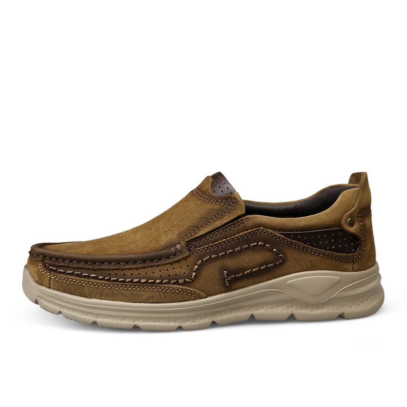 Hommes Dark En red De khaki Vache Appartements Brown Mâle Qualité forme Plate Décontractées Pleine Main Mode Fleur Brown Pour Cuir Chaussures Top H2IE9D