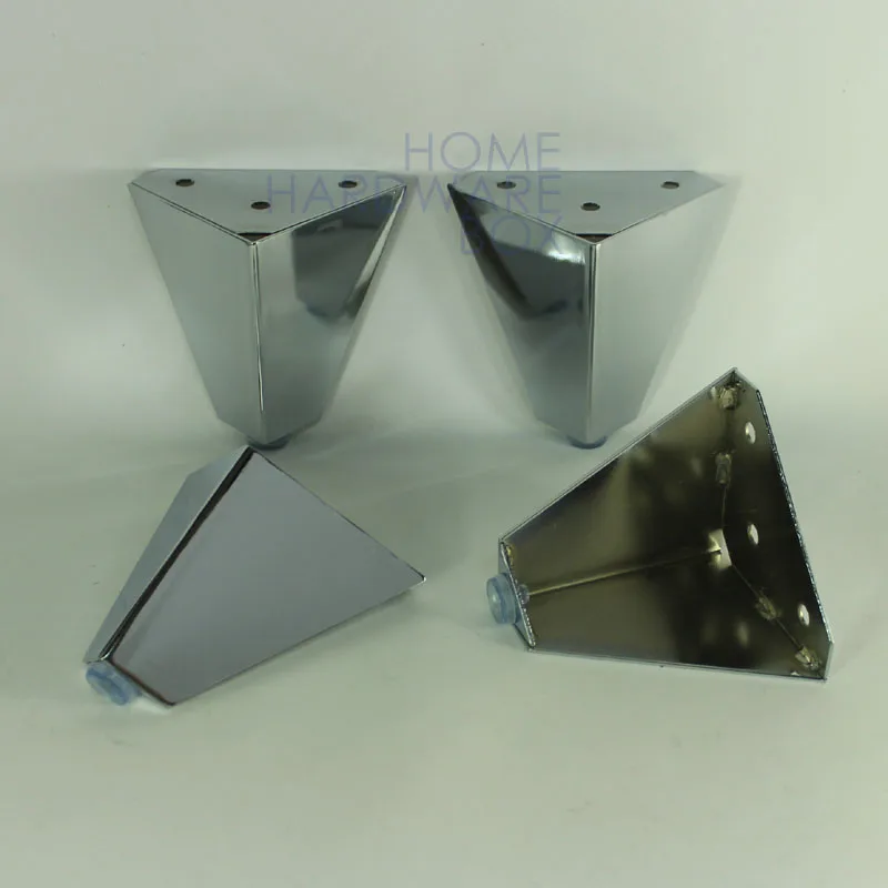 furniture metal legs corner feet chrome 4" height stand 10cmin