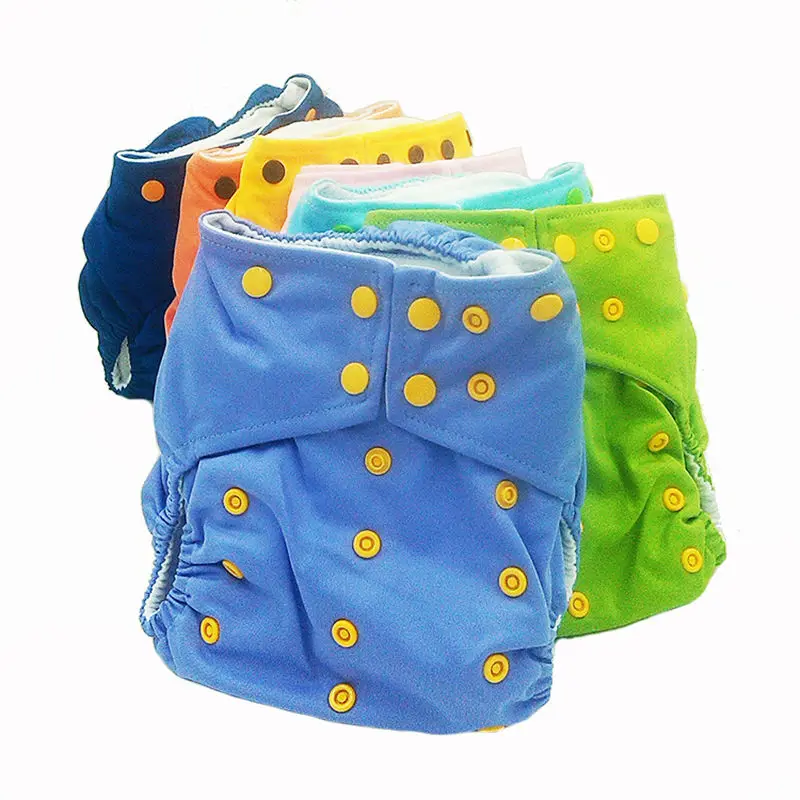 (5 sets/lot) 5pcs Baby Urine Pants Nappy Dual Gussets AI2 Solid Color