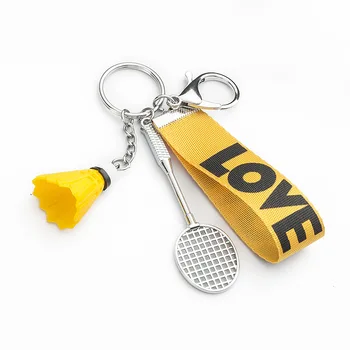

Badminton Keychain Bag Car Key Chain Mini Badminton Metal Pendant Keyring Club Gift Mix 30pcs/lot wholesale High Quality