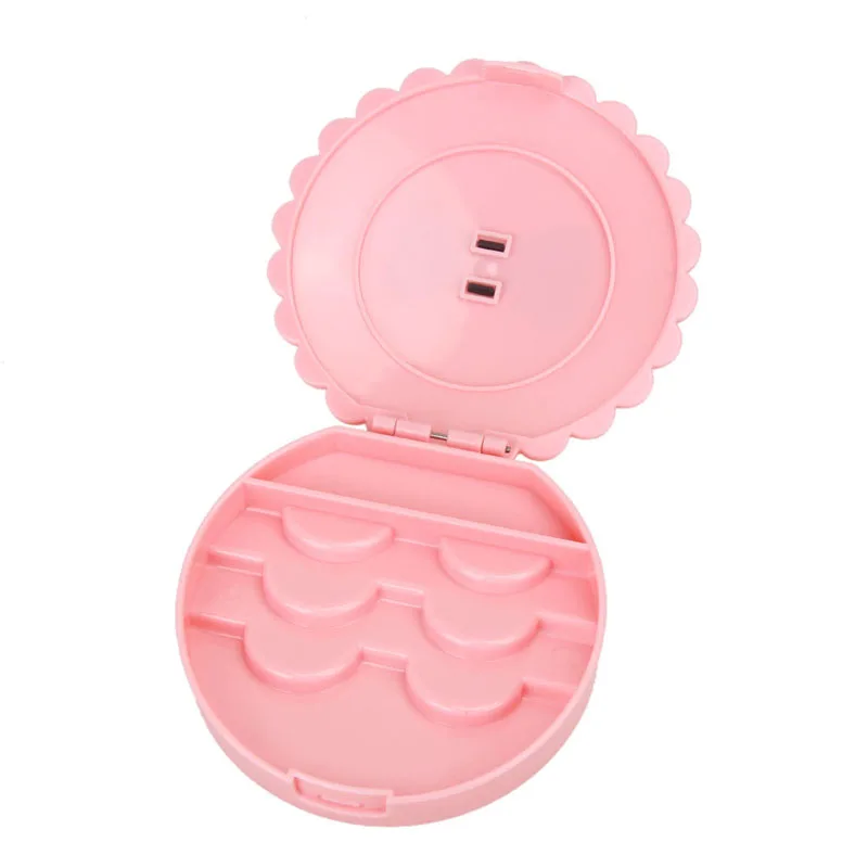 

Ladies fashion Eco-friendly false eyelas Acrylic Flower Eyelash Storage Box Makeup Cosmetic Mirror Case Organizer