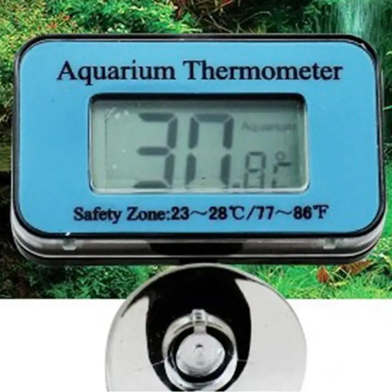 Diving Aquarium Built in Sucker Wireless Blue Electronic Thermometer