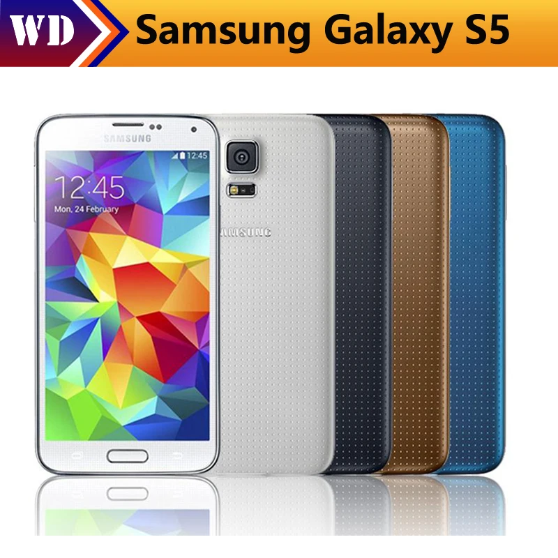 

Original Samsung Galaxy S5 Mobile Phone I9600 G900A G900V G900F G900T G900H GPS WIFI 5.1inch 16MP Snapdragon 801 S5 Smartphone