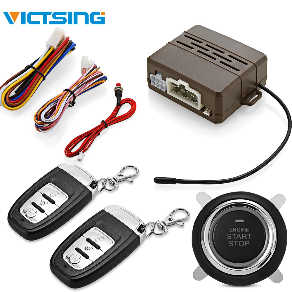 

VicTsing Universal DC 12V Car Anti-theft System Vibration Alarm One Key Startup Remote Control Central Lock Keyless Entry System
