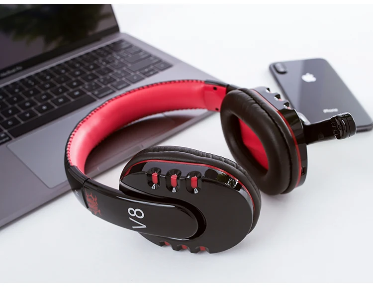

V8 High Quality Multifunction Head-mounted V8-14.0 Stereo Wireless Bluetooth Headset 10m Black red General Earphone