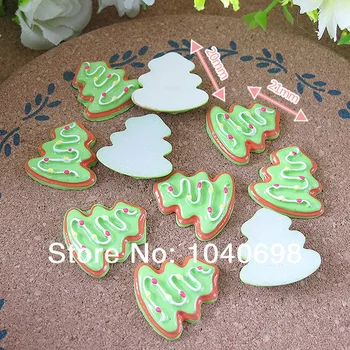 

10pcs/lot Christmas Tree 21mm flat back resins kawaii cabochon crafts DIY christmas ornamen