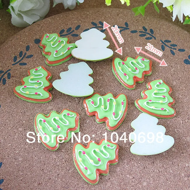 

50pcs/lot Christmas Tree 21mm flat back resins kawaii cabochon crafts DIY christmas ornamen