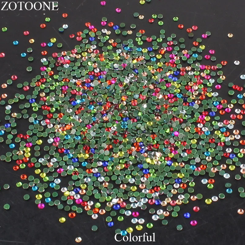 

ZOTOONE Iron On Strass Crystals And Stones For Clothing Decoration DIY Hotfix Flatback Glass mixed color Rhinestones Applique E