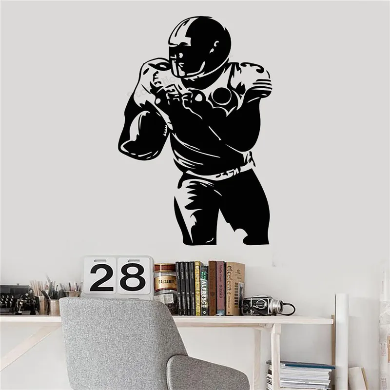 

Wall Decoration Sports Teen Decal Vinyl Art Removeable Decor Modern Football Poster American Football Room Sticker LY335