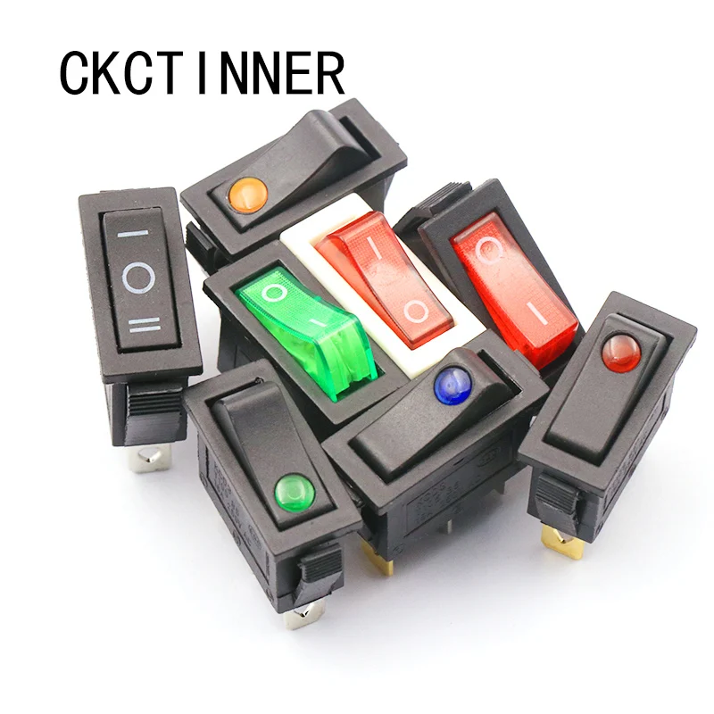

1PCS KCD3 Rocker Switch 15A /230A 250V 3 Pin Electrical equipment Power switch Red, yellow, blue, green black white