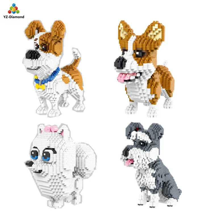 

YZ Small Blocks Dog Model Corgi Assemble Anime Gidget Action Figure Building Toy New Year Gifts Cartoon brinquedos Children toys