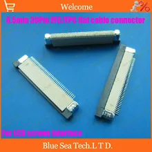 Free Shipping FPC/FFC connector cable socket 30 pin 0.5mm connector for LCD screen interface of DVD/GPS/MP3/PDA/Phone ect.ROHS
