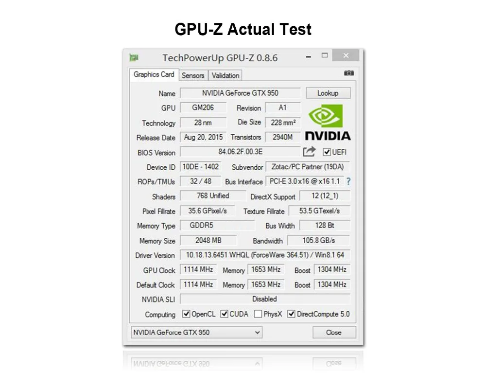 Видеокарта GTX 950 2GB 2048MB DDR5 128Bit carte graphhique видеокарта для Nvidia PC|Графические карты| |