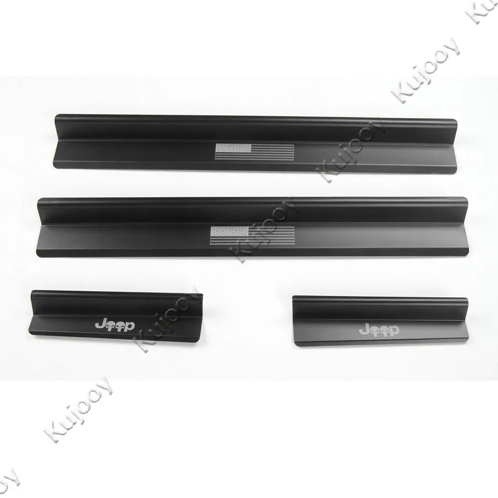 

Black/Red Aluminium Alloy Threshold Bar Door Protector Entry Guard Trim Frame Cover For Jeep Wrangler 2Doors/4doors Car Styling