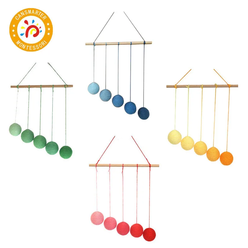 

Montessori DIY Visual Practice Charm Birth Baby Gradient Color Paste Ball Hanging Gobbi