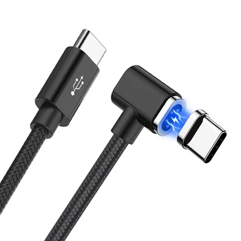 

86W Magnetic USB Type C Cable For Macbook Type C To USB-C Elbow Charge Cable for Samsung S8 S9 PD 3.0 Quick Charge USB C Cable