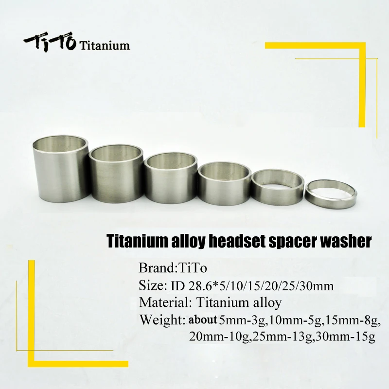 Free shipping!!!TiTo titanium Bicycle Headset Stem Spacers 5/10/15/20