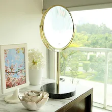 A1 золотой макияж зеркало настольное круглый стол мрамор зеркало принцессы с принтом «сердечки» для маленькой девочки двухсторонняя HD зеркало для макияжа lo827612