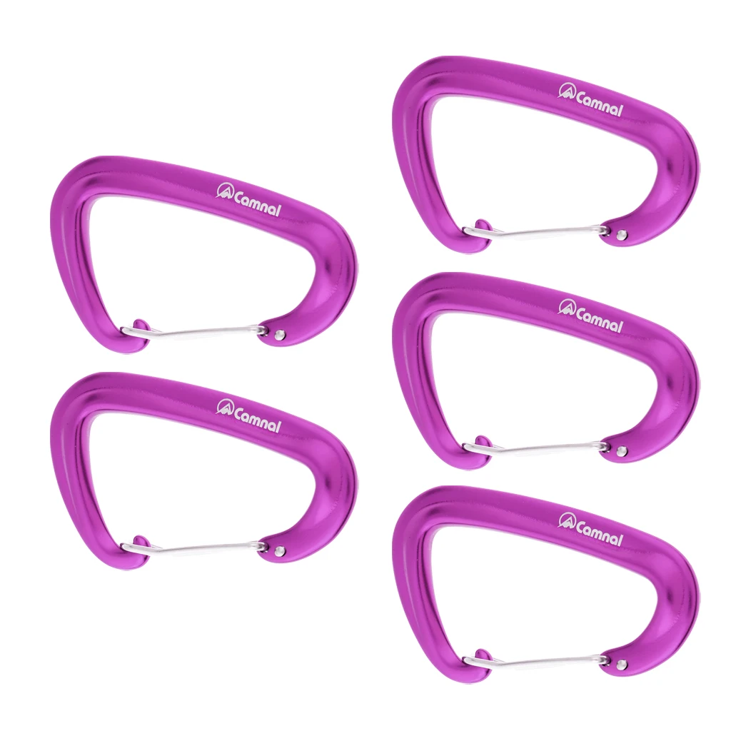 5Pcs 16kN Aluminum Wire Gate Carabiners for Climbing Rescue Hammock Swing Climbing Rescue Arborist Swing Yoga Hook