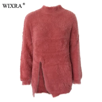 Wixra Autumn Winter 2018 New Fashion Women's Sweater Pullovers Split Turtleneck Knitted Sweaters Feather yarn Knit Jumpers
Wixra Autumn Winter 2018 New Fashion Women's Sweater Pullovers Split Turtleneck Knitted Sweaters Feather yarn Knit Jumpers