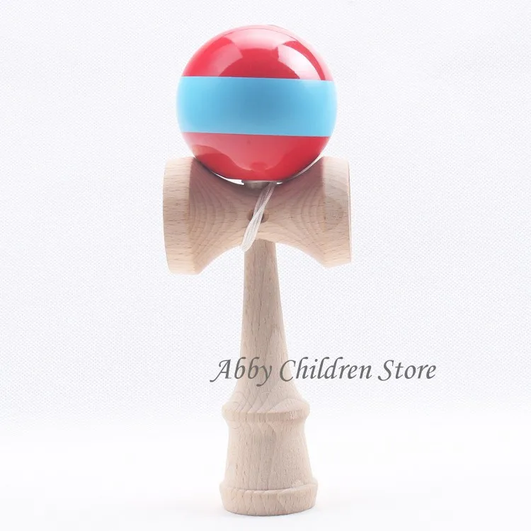 Abbyfrank Полосатый профессиональный Kendama 18,5 см красочная деревянная полоса детский тренировочный мяч магазин Японская Игрушка умелый подарок