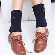 Adofeeno/Новые модные женские гетры, женские носки под ботинки, манжеты с пуговицами, вязаные носки, гетры