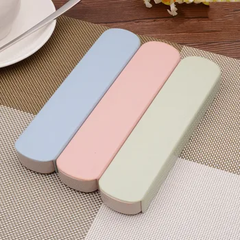 

Portable Tableware Storage Box Antibacterial Resin PP Plastic Outdoor Usage Cute Stationery Box School Bento Cutlery Set 1pcs