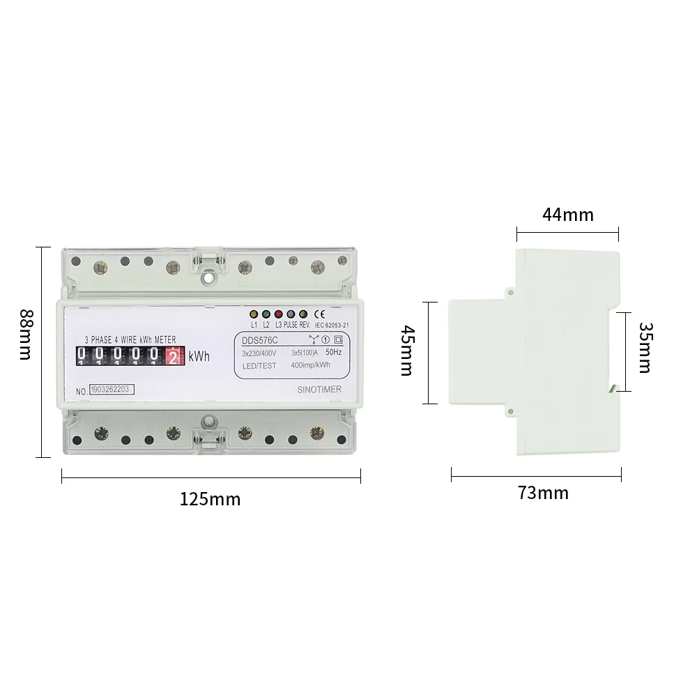 5(100) 380VAC 50/60Hz три фазы 4 провода аналоговый счетчик энергии имитации Мощность монитор DIN Rail с импульсным Выход