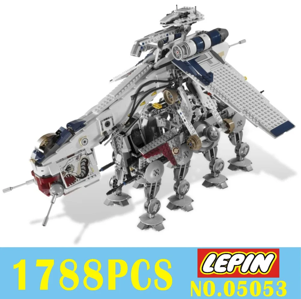 

LEPIN 05053 1788pcs Star Cool Model Wars Republic Dropship with AT-OT Walker Building blocks Bricks Compatible 10195 Toy Gift
