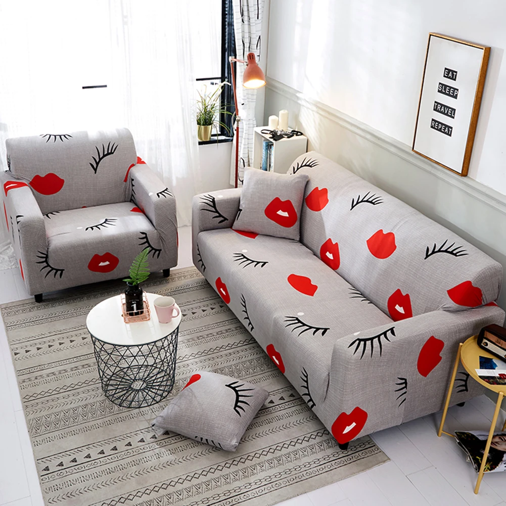 

Spandex Elastic Universal Sofa Cover 2 and 3 Seat Slipcover Geometric Protector Stretch Loveseat Armchair Couch Case Living Room