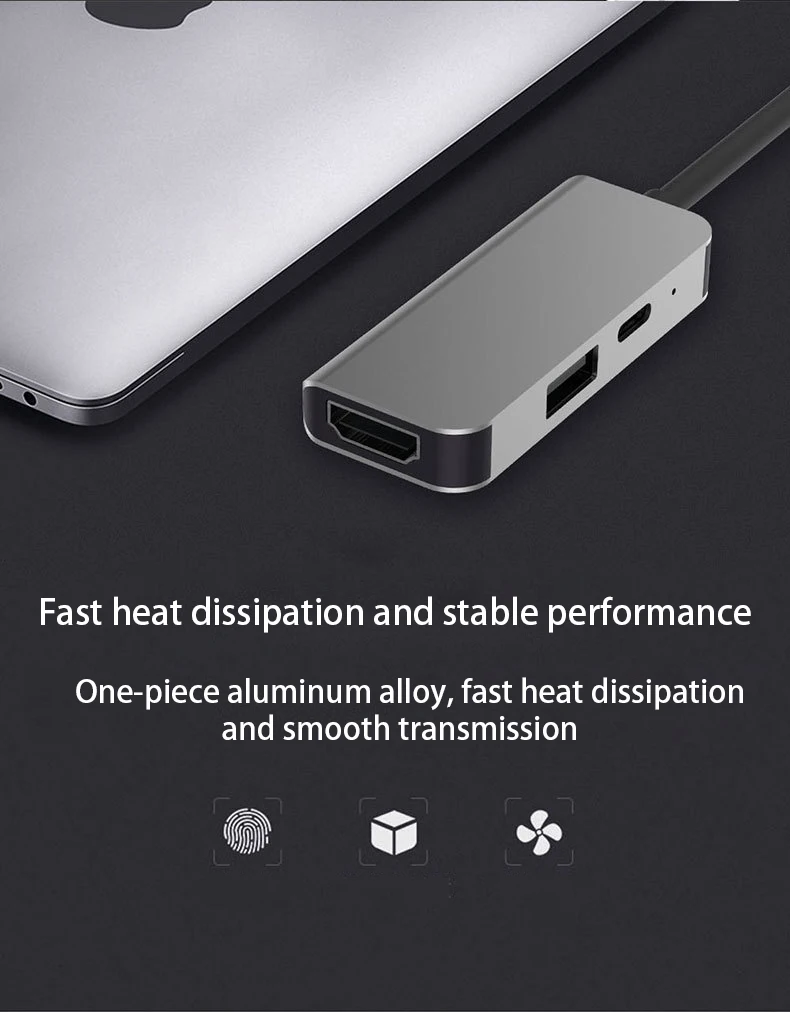 3 в 1 USB C type C к HDMI 4K адаптер док-станция USB3.0 PD втулка для быстрой зарядки Thunderbolt 3 для Macbook pro huawei Matebook samsung s9