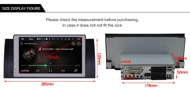 Excellent Idoing 2GB+16G Steering-Wheel 1Din Android6.0 For BMW E39/38/53 Car DVD Multimedia Player Navigation Built-in 3G Dangle Radio 24