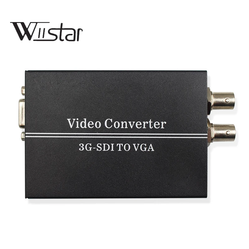 

SDI TO VGA Converter BNC HD 3G SDI to VGA 1080P+ Audio Converter with SDI Loop 3.5mm Jack Support Up to 300M for Monitor Camera