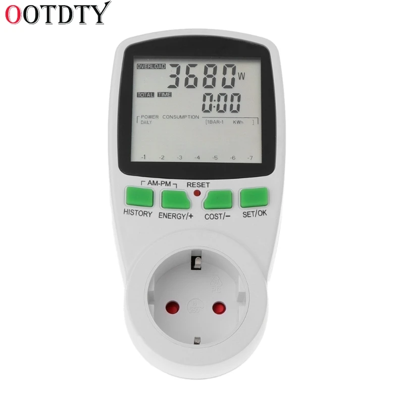 

LCD EU Digital Meter Voltage Wattmeter Power Electricity Consumption Analyzer
