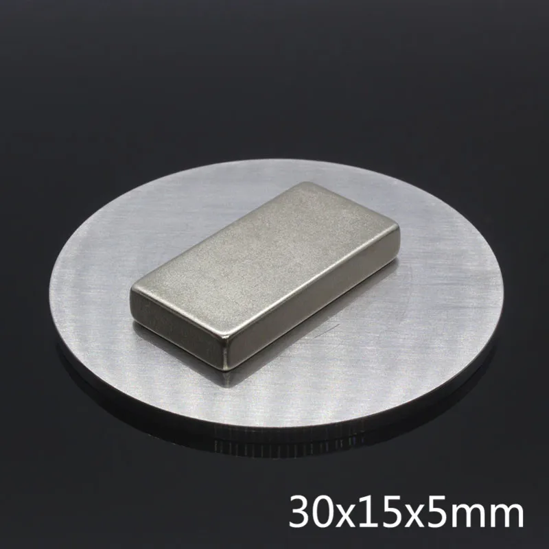 2 шт. N35 прямоугольный магнит f 30x15x5 мм супер сильный неодимовый магнит 30*15*5 мм Магниты NdFeB(неодим-железо-бор мощный магнитный держатель магниты