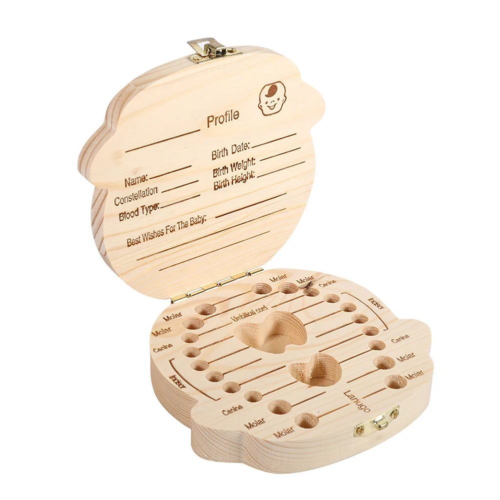 Baby Boy Girl Wood Tooth Box Organizer Baby Teeth Storage Collect Teeth Save Gifts Kids Growth Witness Boxs Dropshipping
